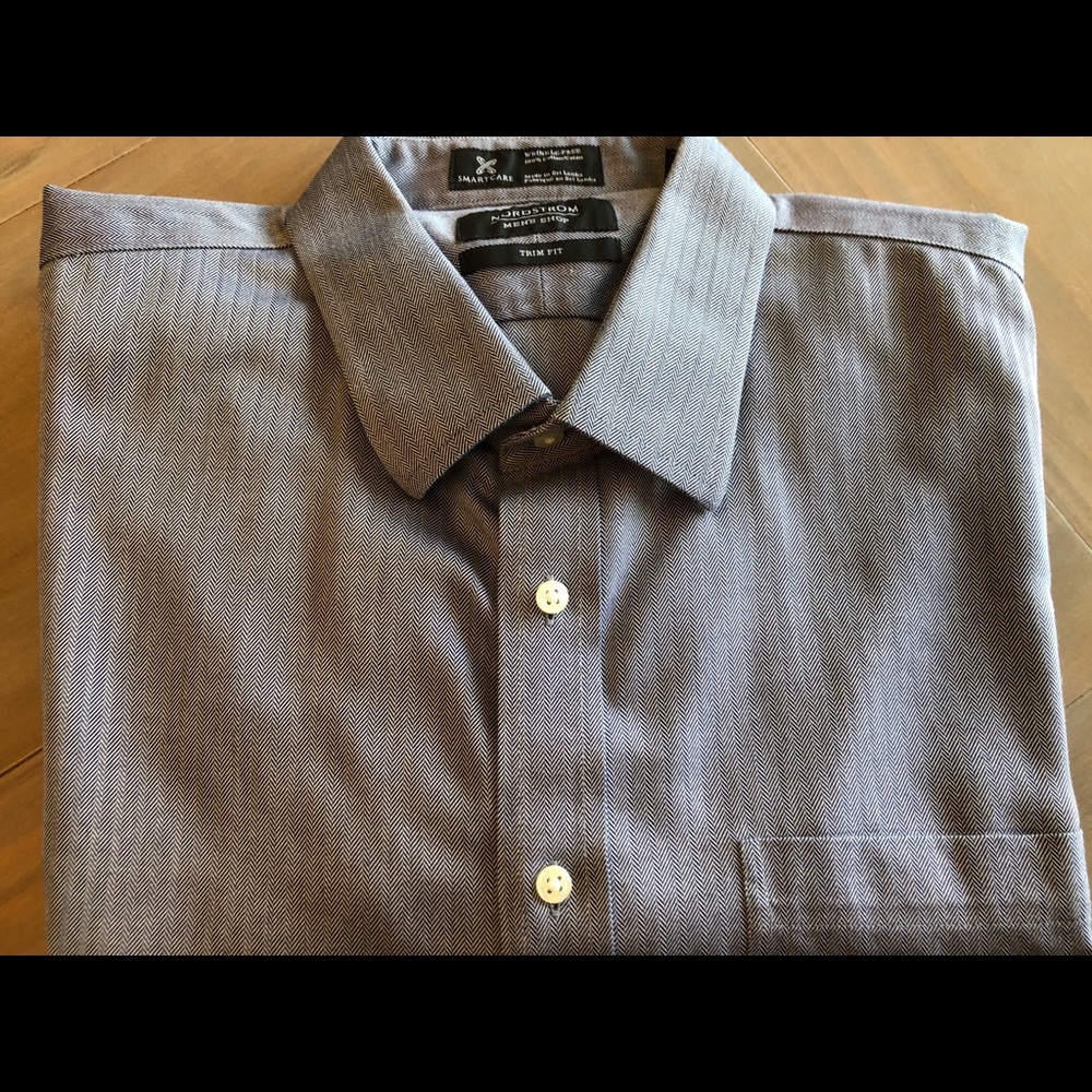 Nordstrom dress shirt, grey, trim fit, 17 36-37